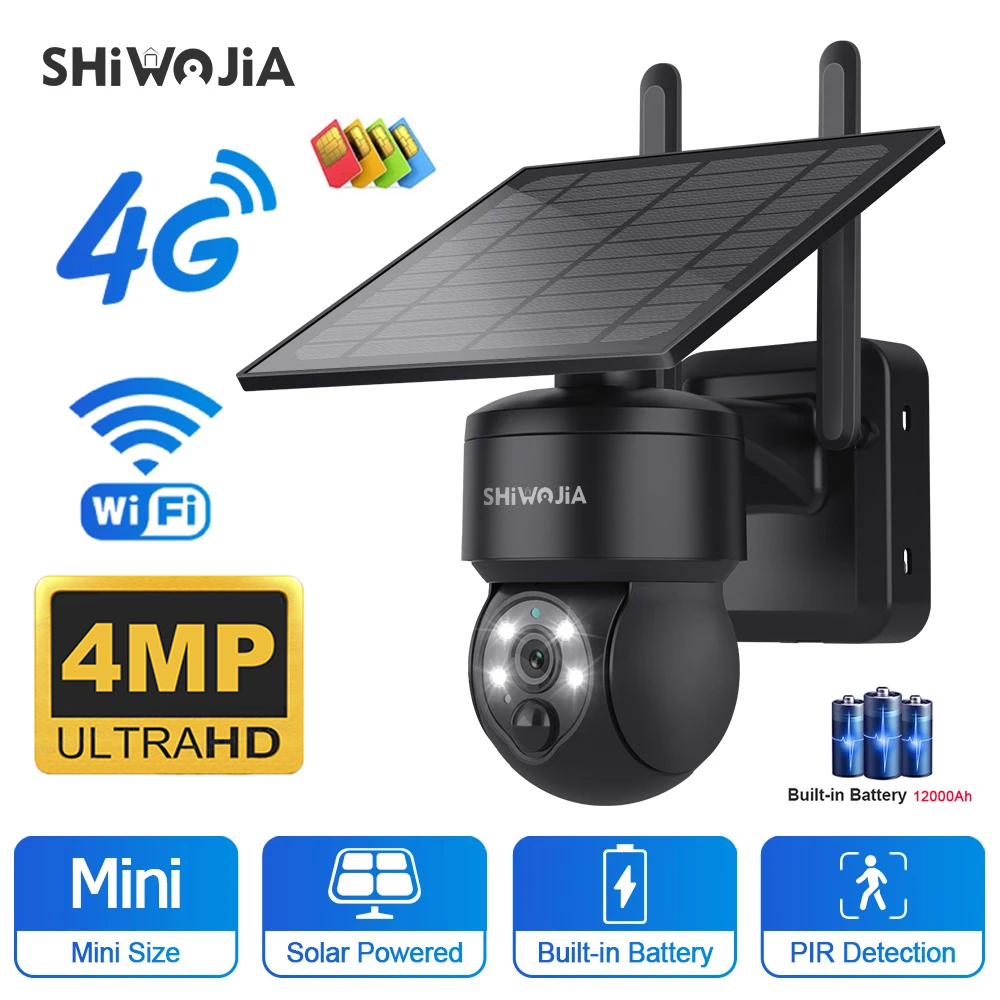 Home Office Zoom - SHIWOJIA WIFI Wireless PTZ Solar Camera