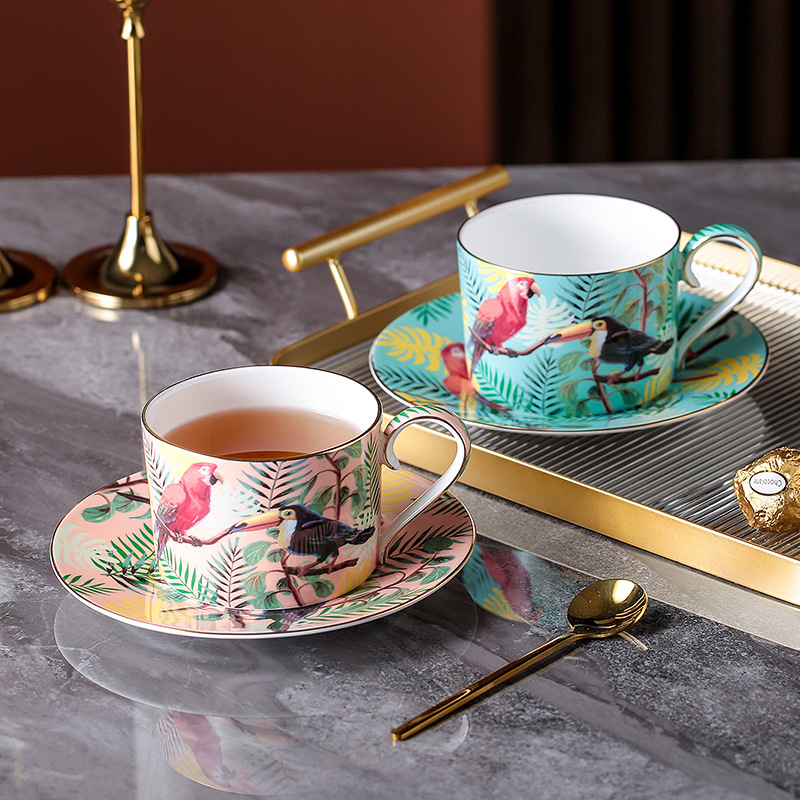 Home Office British - British Jungle Animals Parrot Bone China