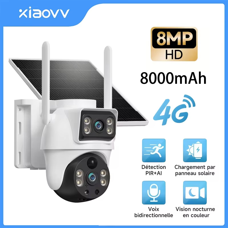 Home Office Zoom - XIAOVV 8MP Solar Camera 4G SIM