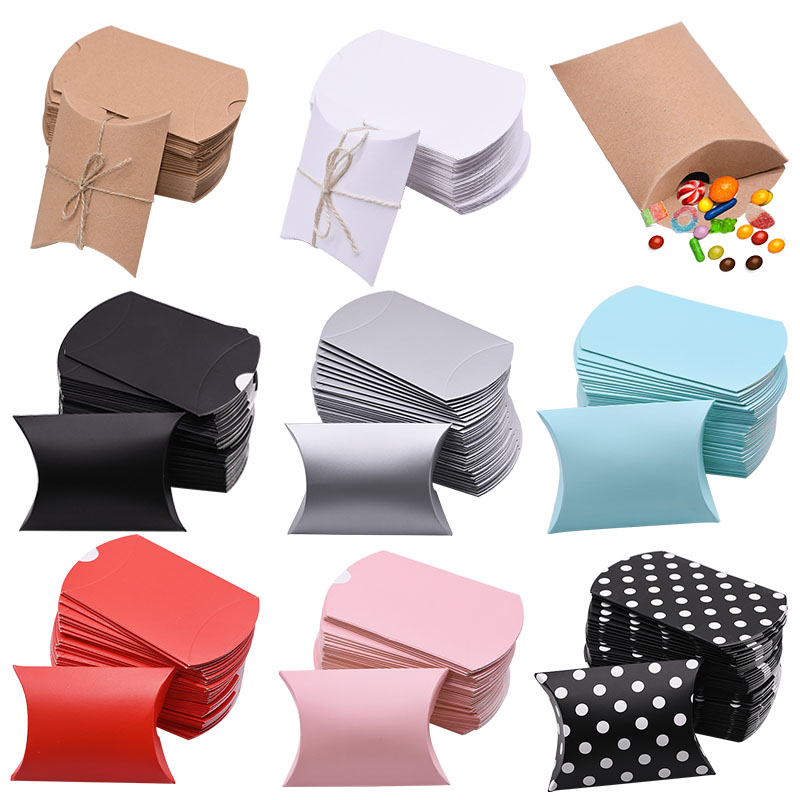 Mesh Back Cushion - 10/20/30Pcs Pillow Candy Box Kraft Paper