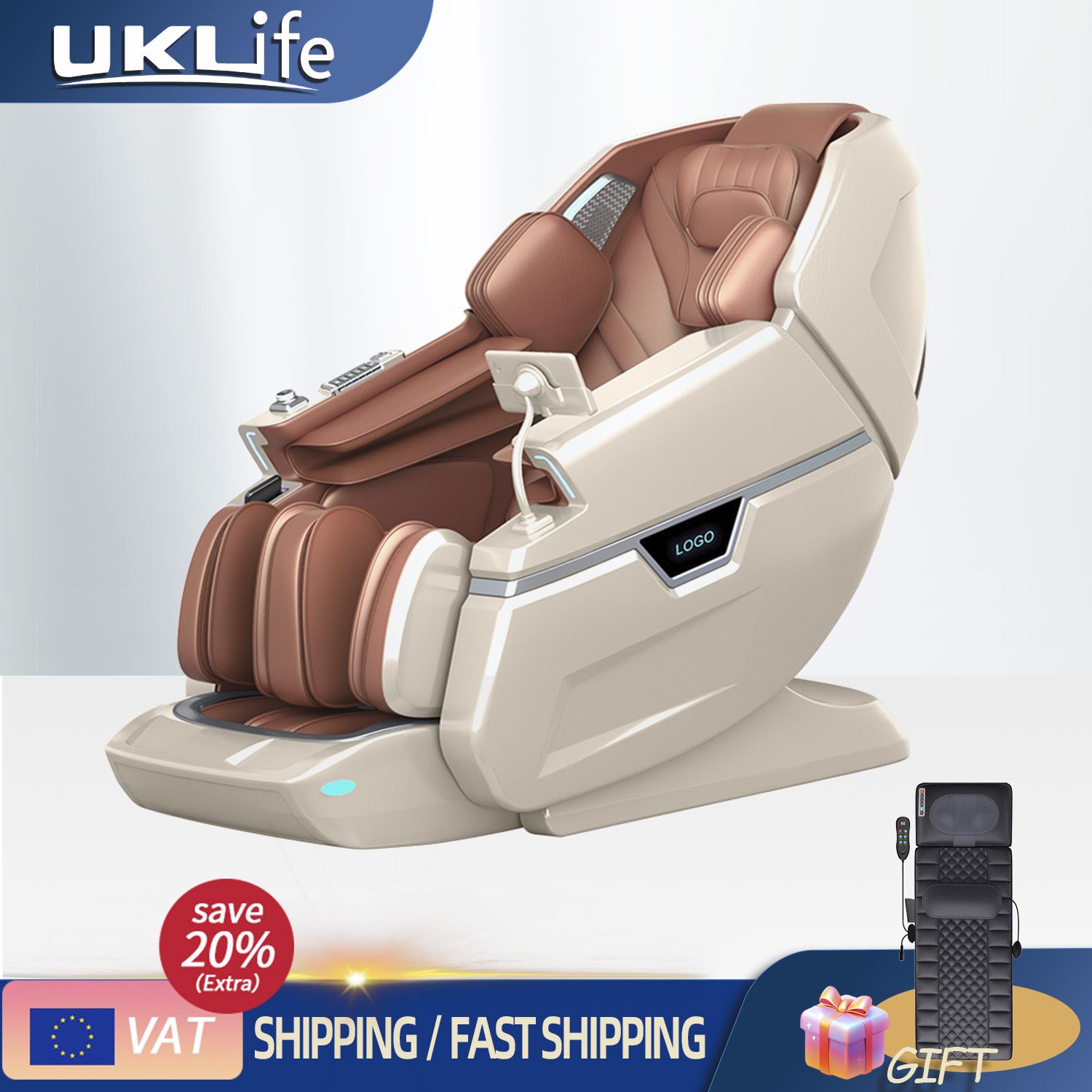 Home Office With Sofa - 4D Zero Gravity Massage Chair with