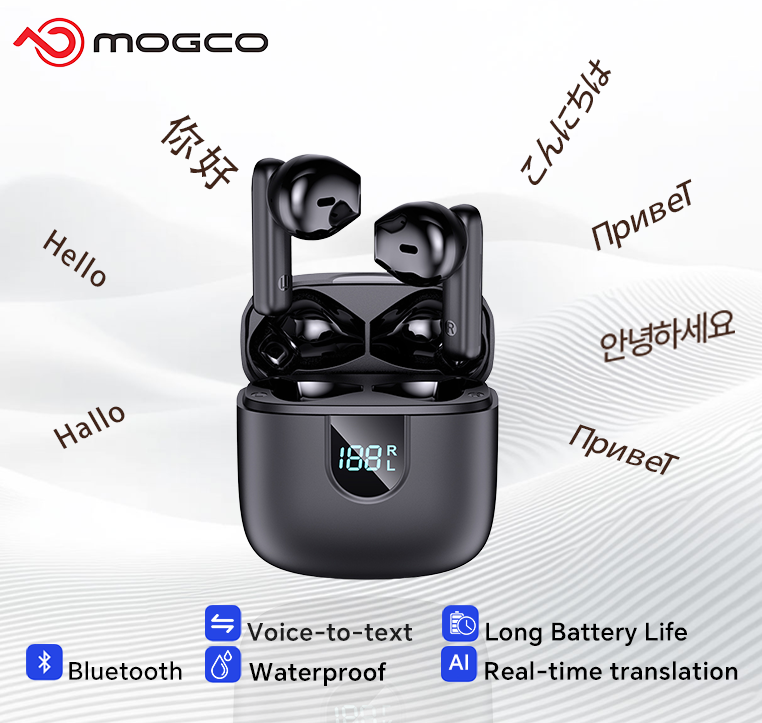 Noise Canceling Headphones - A18 AI Translator Earbuds 164 Languages