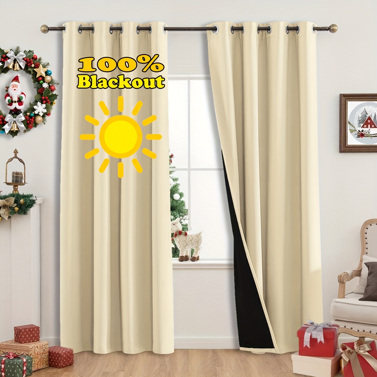 Home Office Rate - 1pc Modern Multi-Color 100% Blackout Curtain