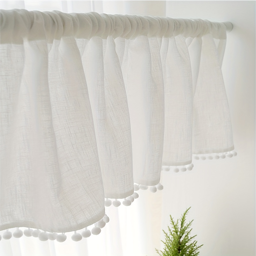Home Office Rate - 1Pc Cross Gauze Ball Short Curtain,