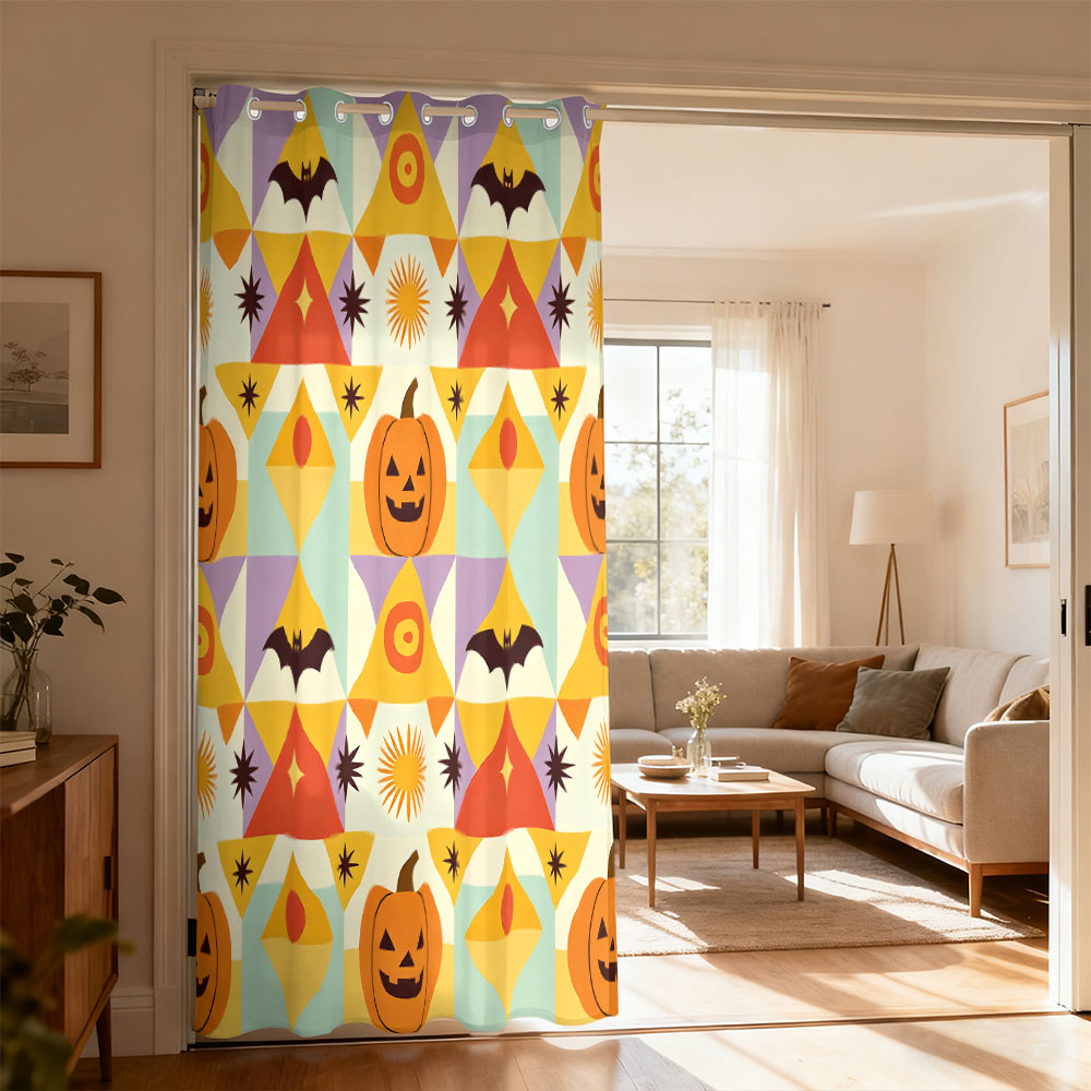 Home Office Rate - 1pc Halloween pumpkin bat geometric print