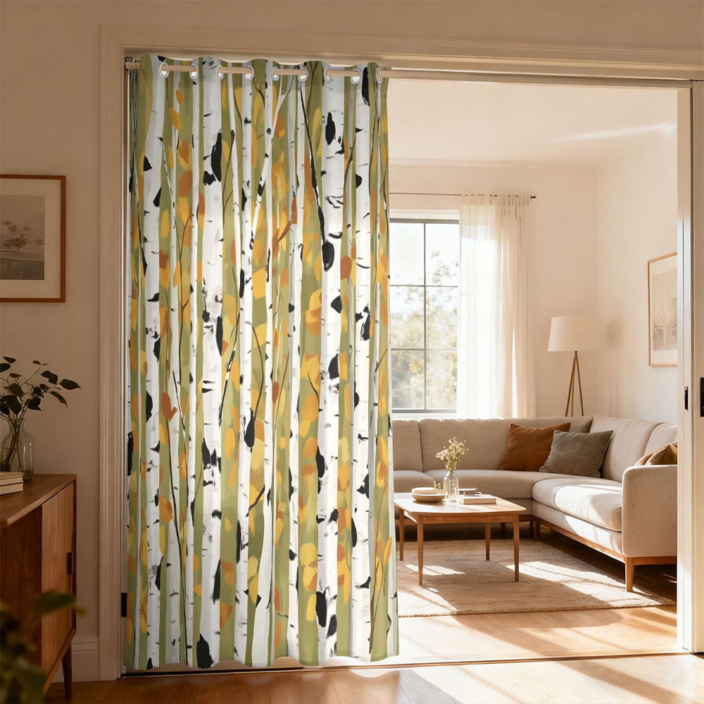 Home Office Rate - 1pc autumn birch forest print single-loop
