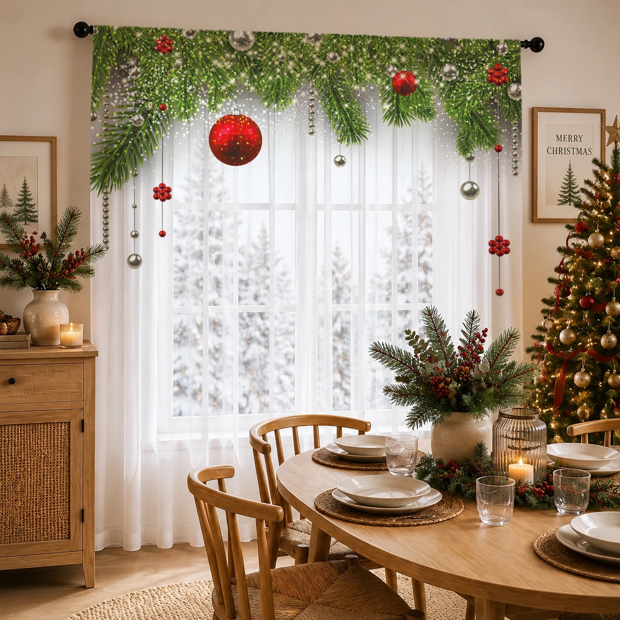 Christmas Gradient Sheer Curta - Home Office With Plants recension och pris