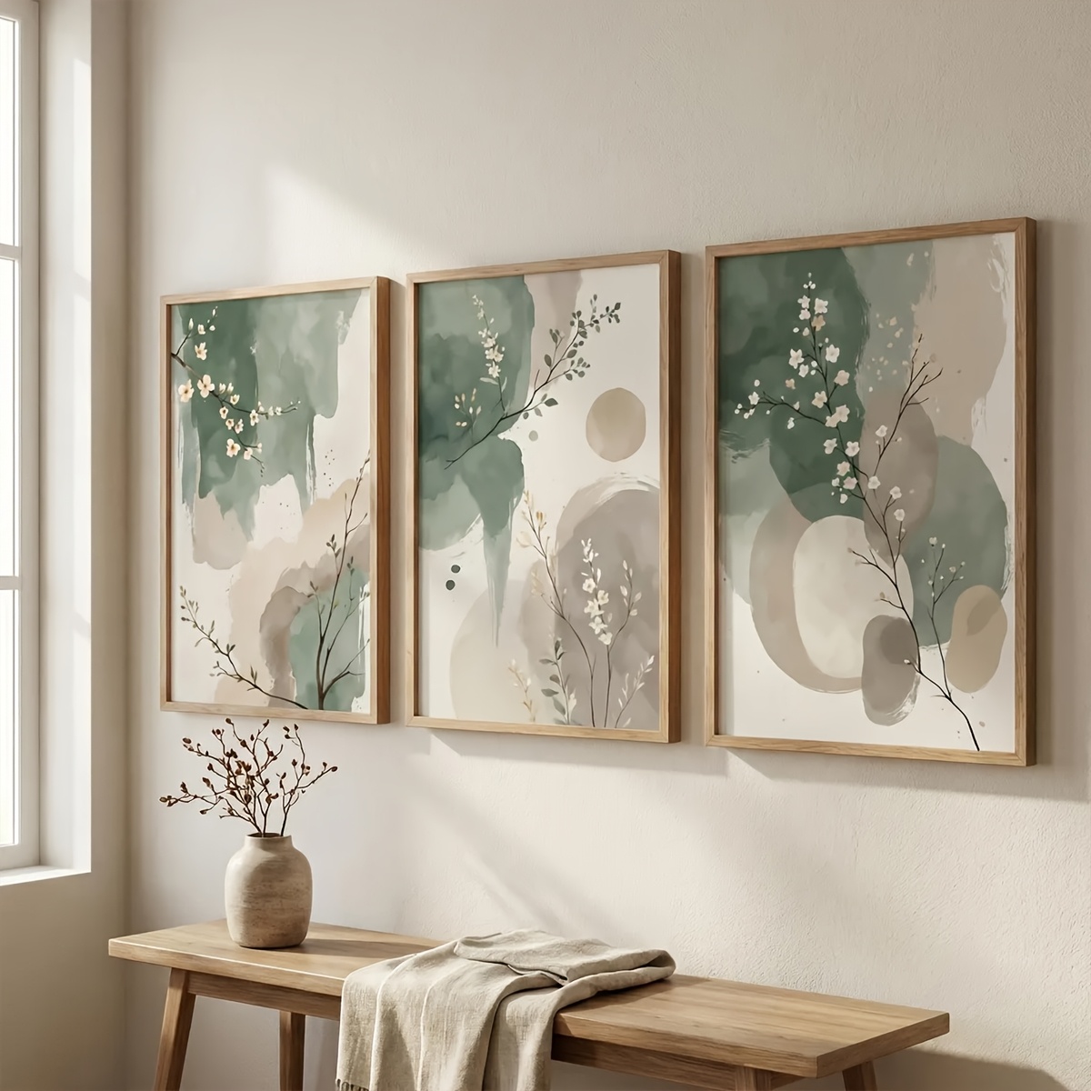 3pcs Japanese-Style Plant Canv - Home Office With Plants recension och pris