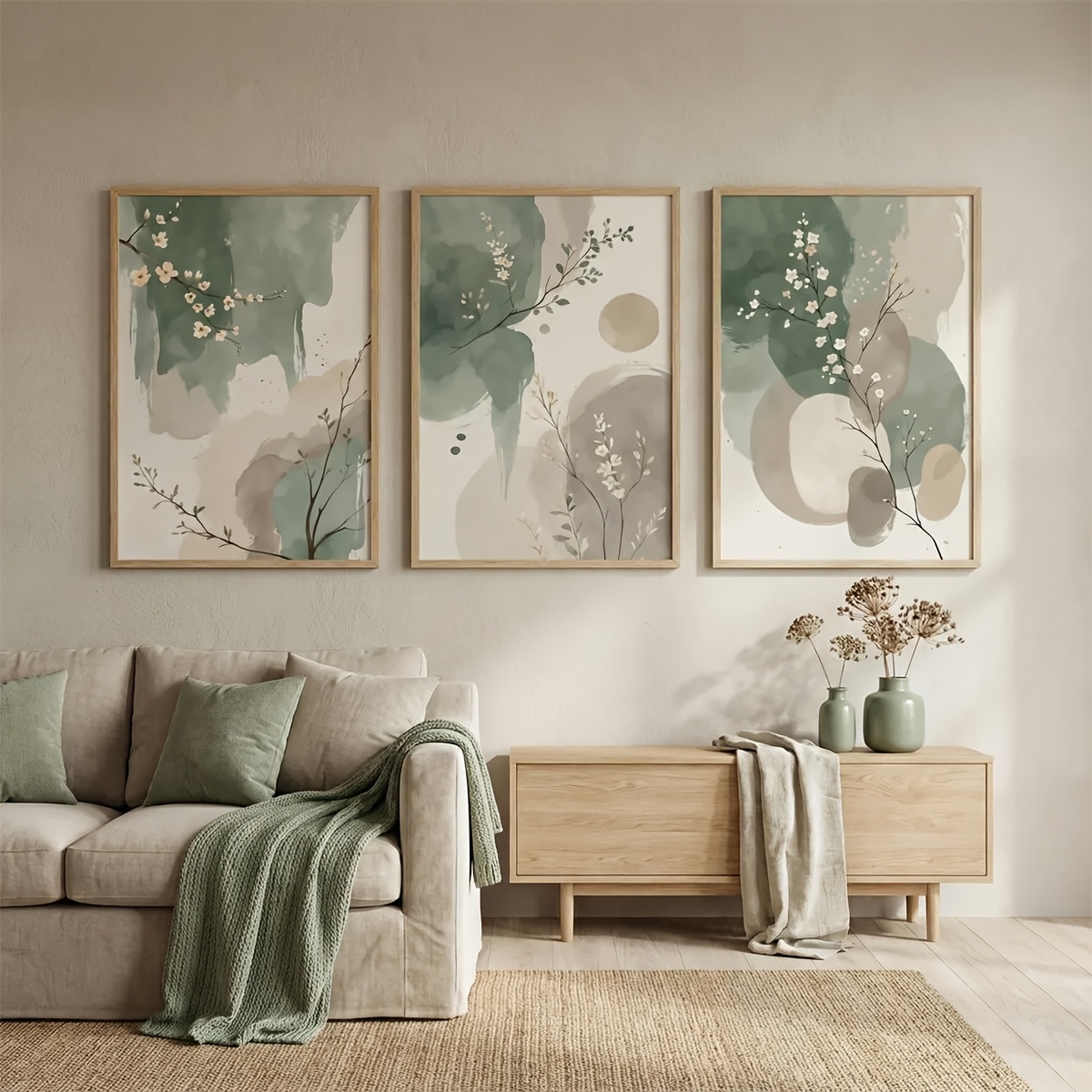 3pcs Japanese-Style Plant Canv - Home Office With Plants recension och pris