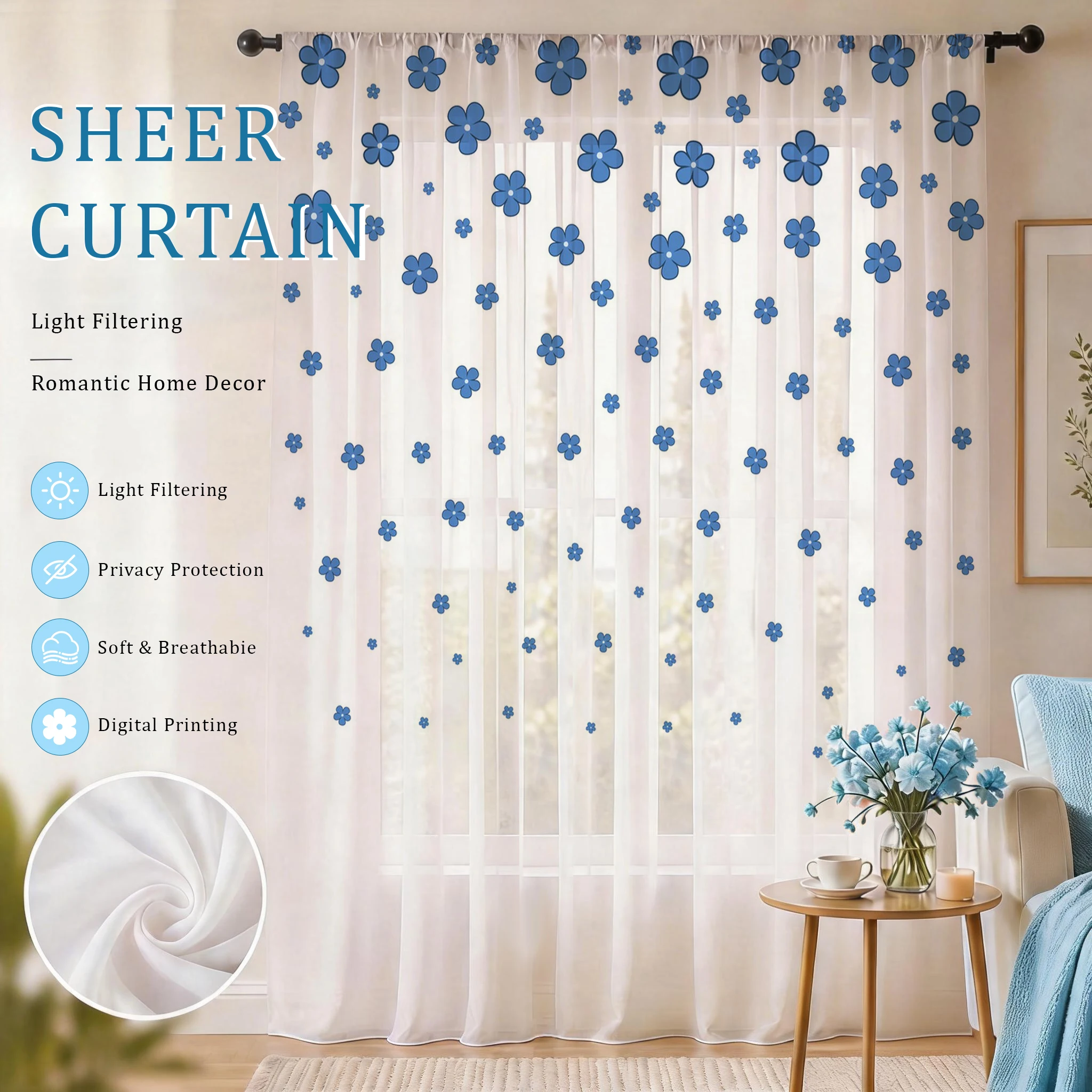Light blue Modern Gradient She - Home Office With Plants recension och pris