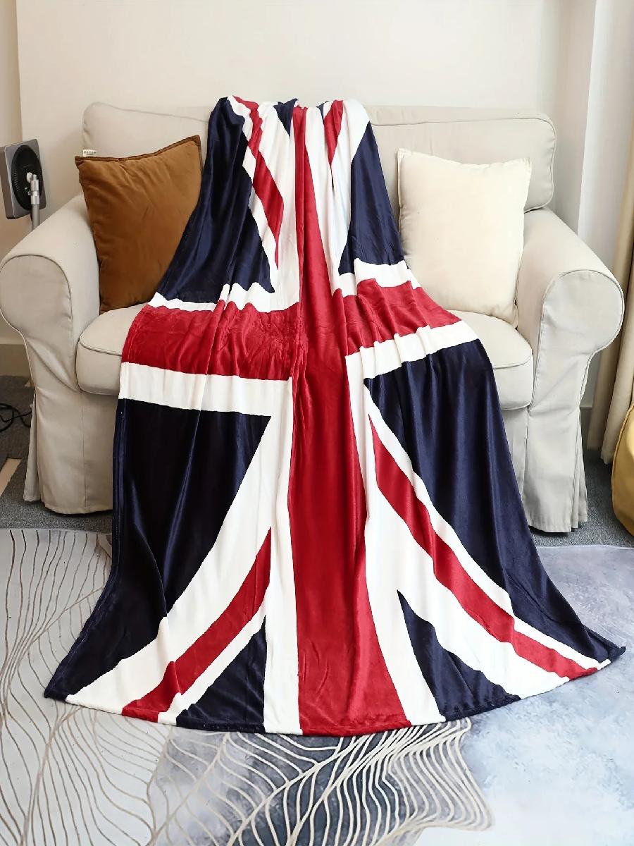 British Flag Flannel Throw Bla - Home Office British recension och pris