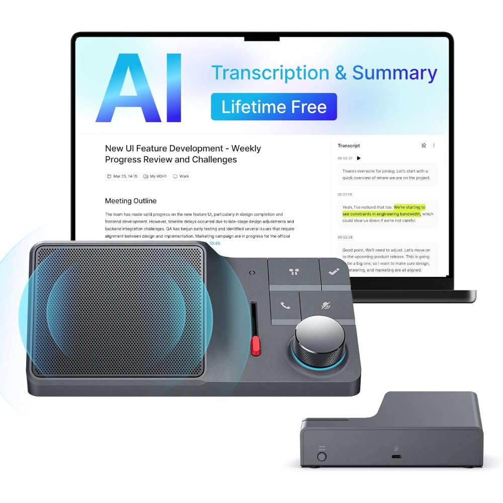 AI Conference Speakerphone wit - Noise Canceling Headphones recension och pris