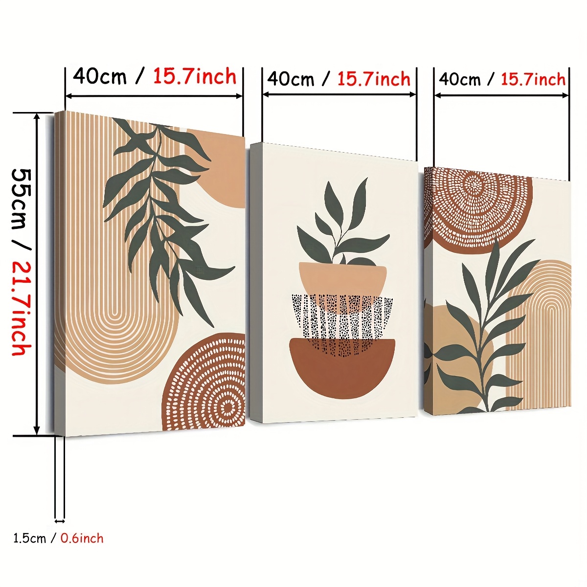 3-piece set of 2D flat print c - Home Office With Plants recension och pris