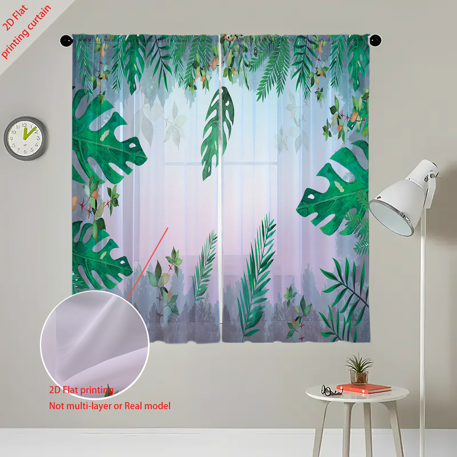 Plant Printed Transparent Scre - Home Office With Plants recension och pris