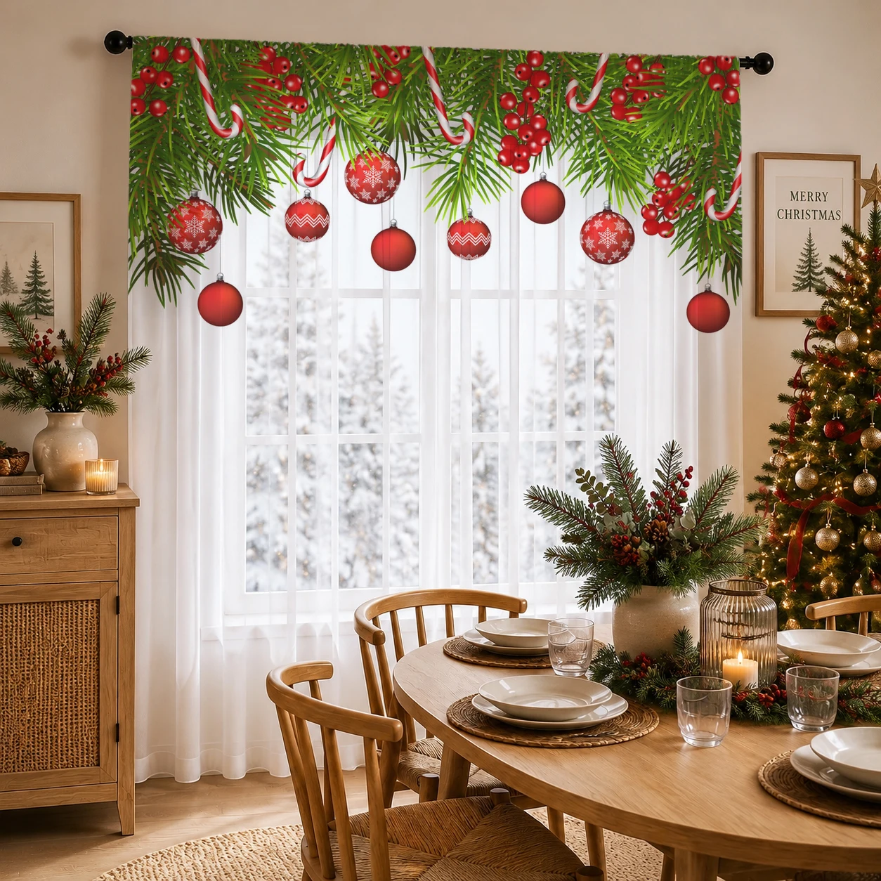 Christmas Gradient Sheer Curta - Home Office With Plants recension och pris