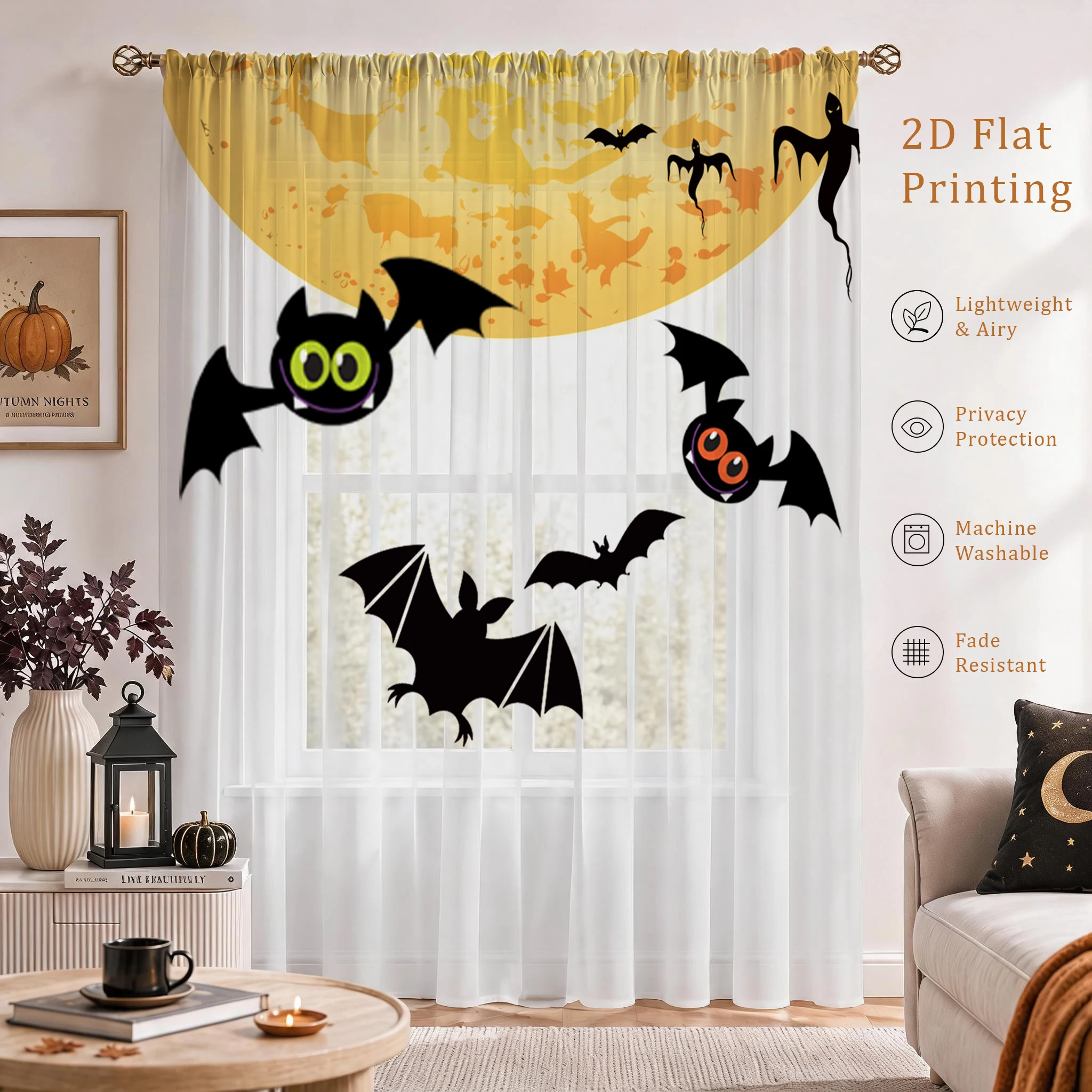 Halloween Day Gradient Sheer C - Home Office With Plants recension och pris