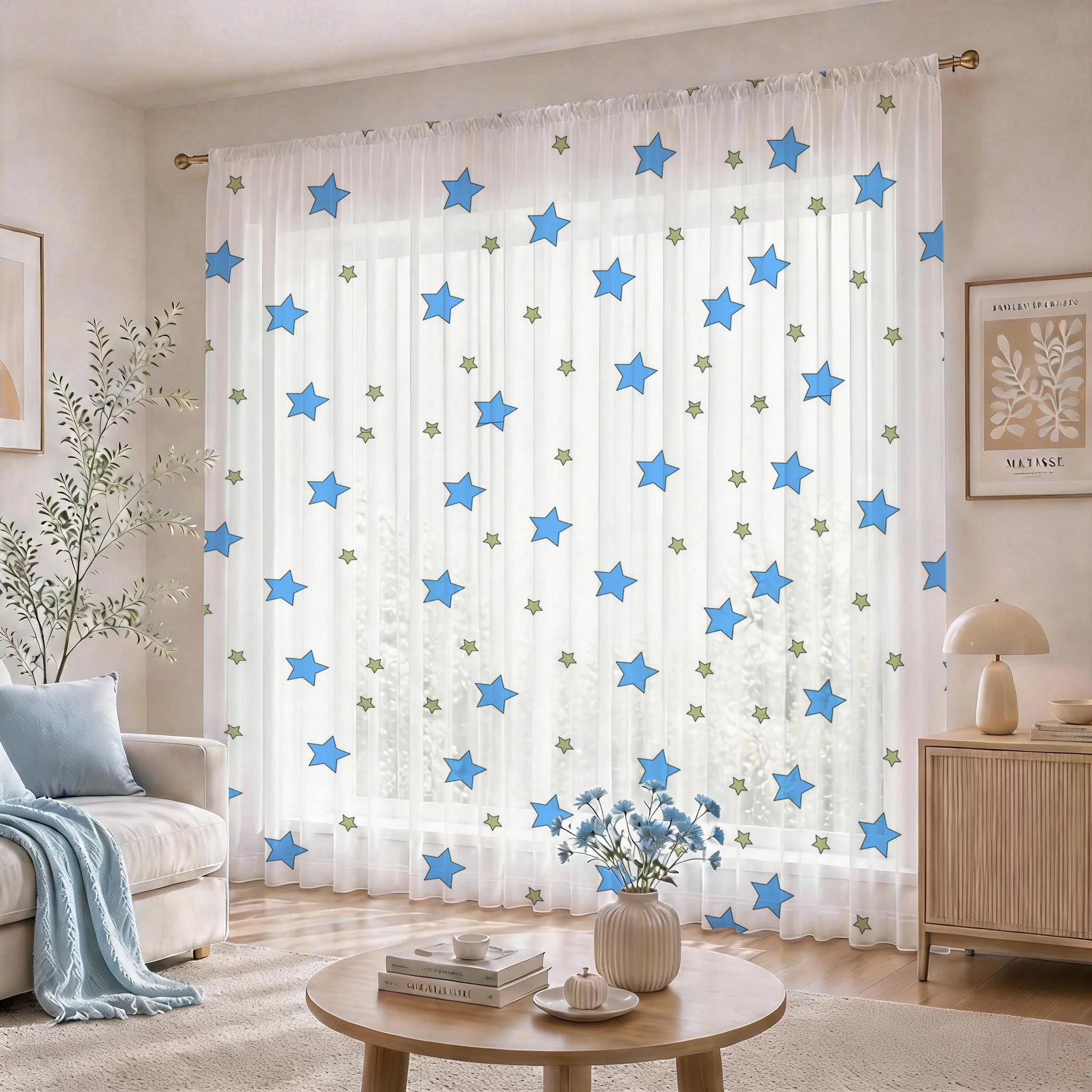 Blue Star Modern Gradient Shee - Home Office With Plants recension och pris