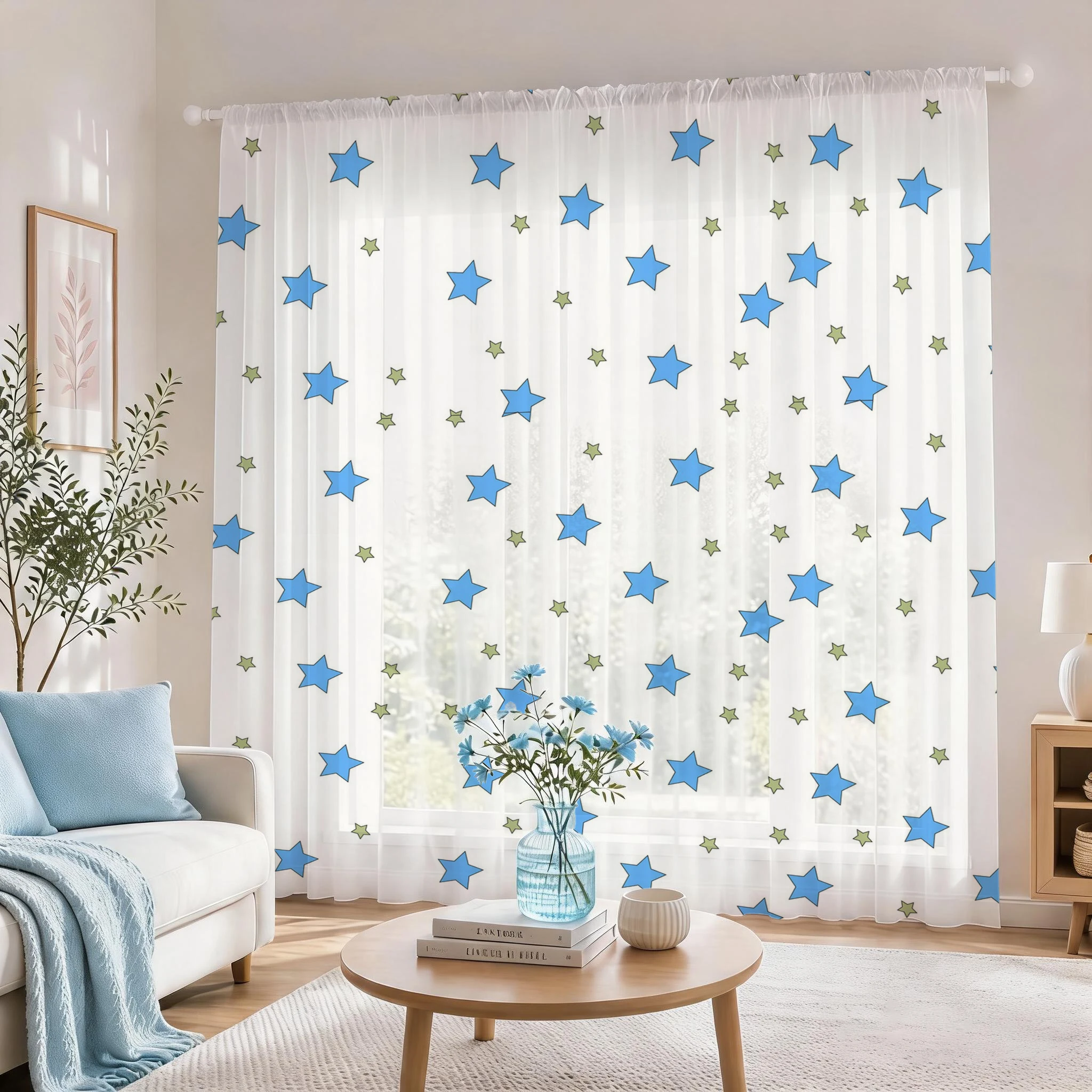 Blue Star Modern Gradient Shee - Home Office With Plants recension och pris